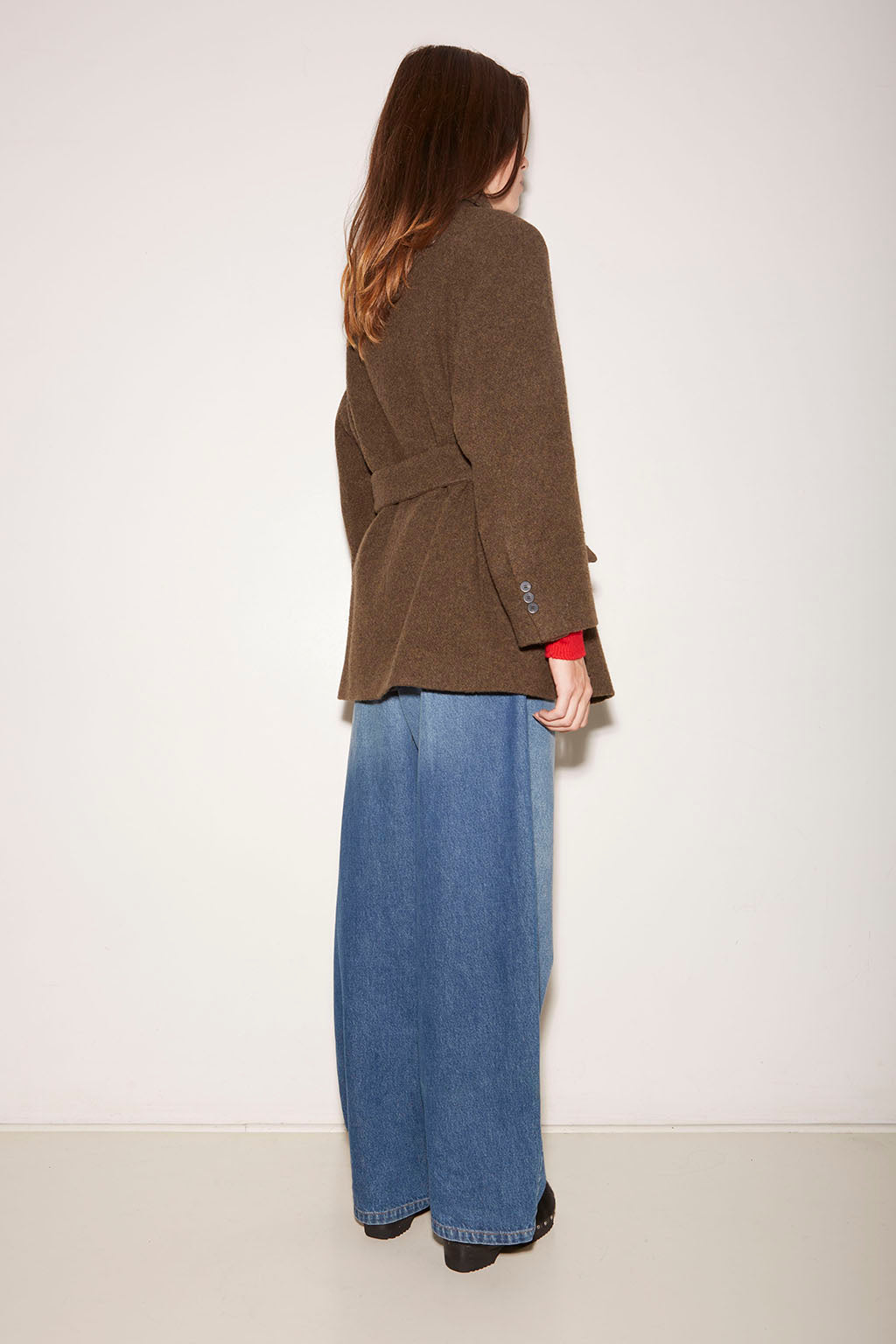 MANTEAU COURT LENY EN LAINE COOKIE