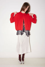 GILET TINOS EN LAINE MÉRINOS ROUGE