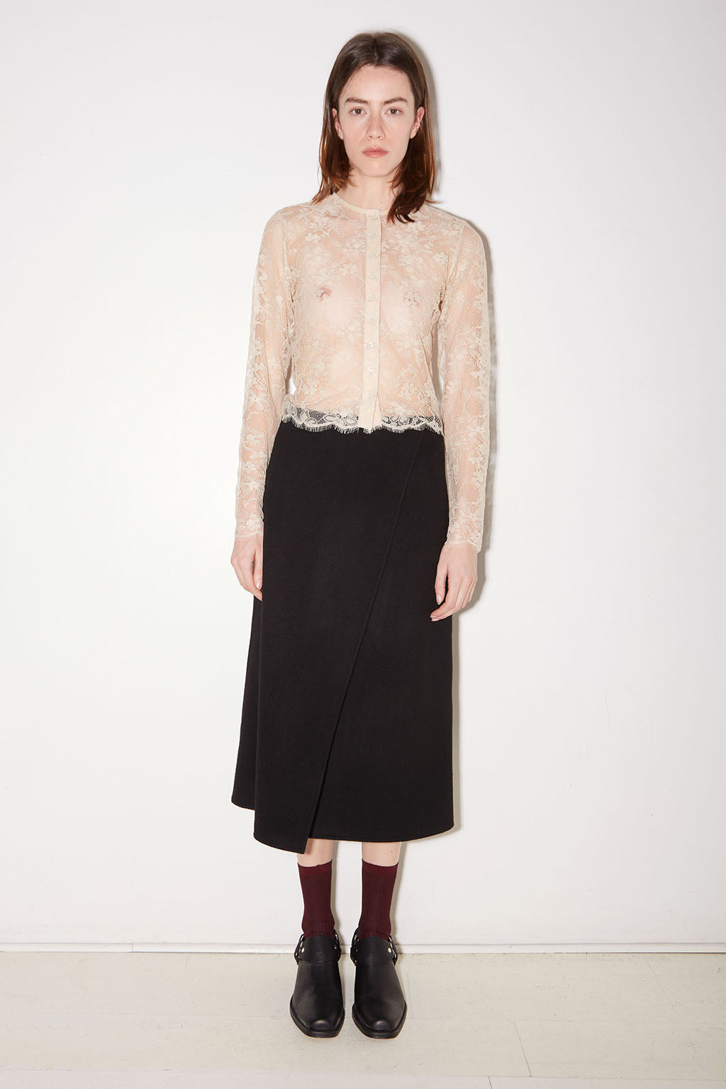 JUPE MARTIN EN LAINE NOIR