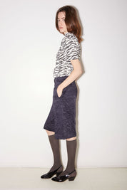 BERMUDA LEE EN SATIN FROISSÉ NAVY - ROSEANNA