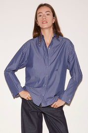 CHEMISE ALLY EN POPELINE BLEU - ROSEANNA