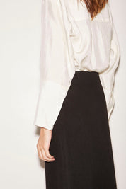 CHEMISE ALLY EN SATIN D'ACÉTATE IVOIRE - ROSEANNA