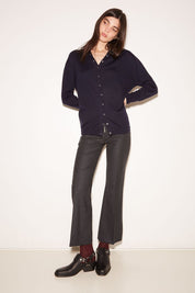 GILET LUCIA EN LAINE MÉRINOS NAVY - ROSEANNA