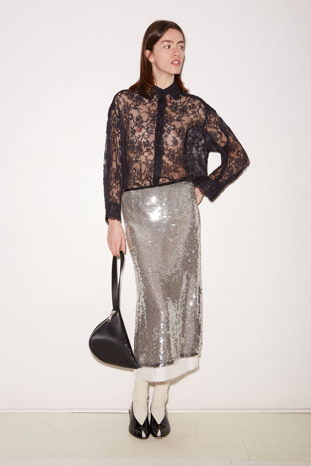 JUPE À SEQUINS ROSE SILVER - ROSEANNA