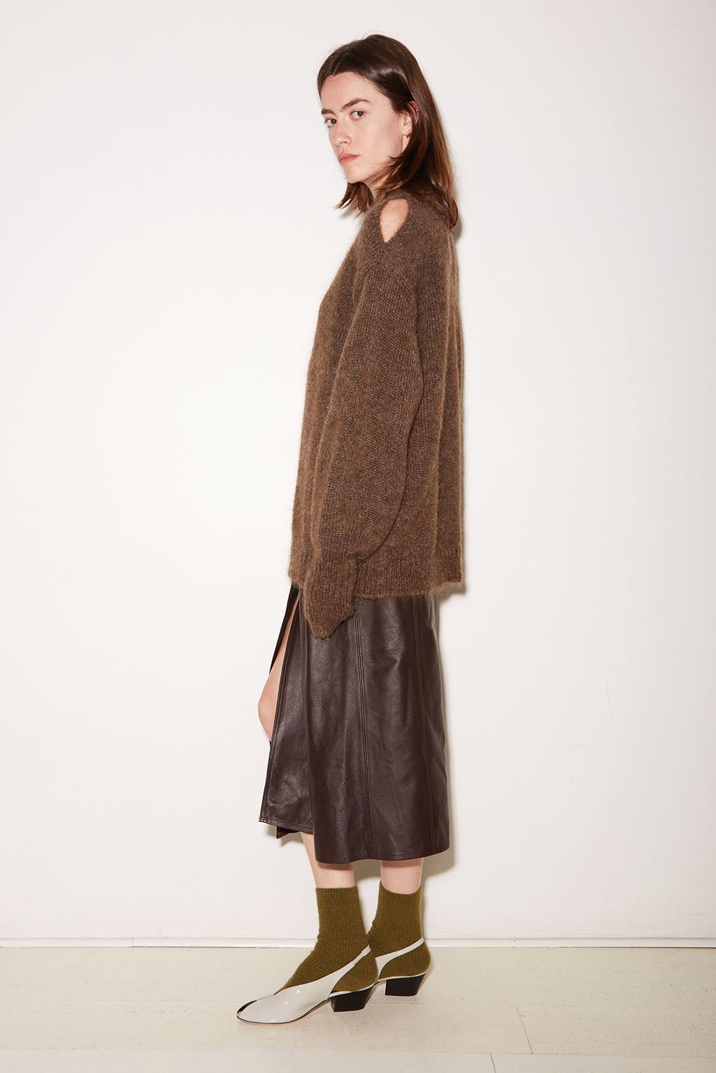 JUPE MARTIN EN CUIR COOKIE - ROSEANNA
