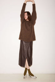JUPE MARTIN EN CUIR COOKIE - ROSEANNA