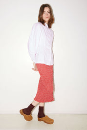 JUPE SMOCKÉE IDA EN COTON ROUGE - ROSEANNA