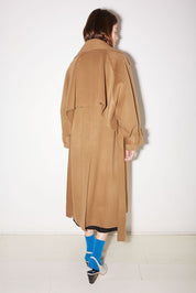 MANTEAU LONG SWAN EN LAINE BEIGE - ROSEANNA