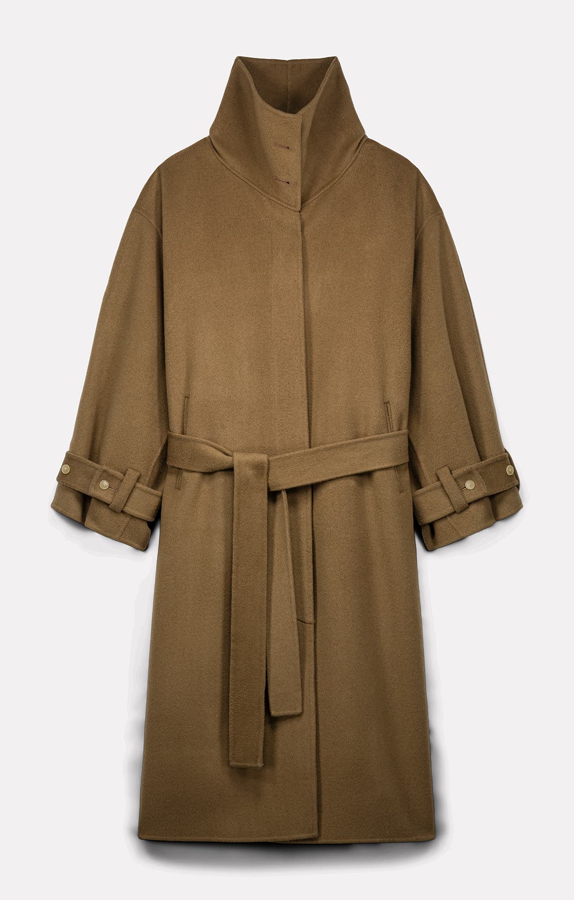 MANTEAU LONG SWAN EN LAINE BEIGE - ROSEANNA