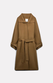 MANTEAU LONG SWAN EN LAINE BEIGE - ROSEANNA