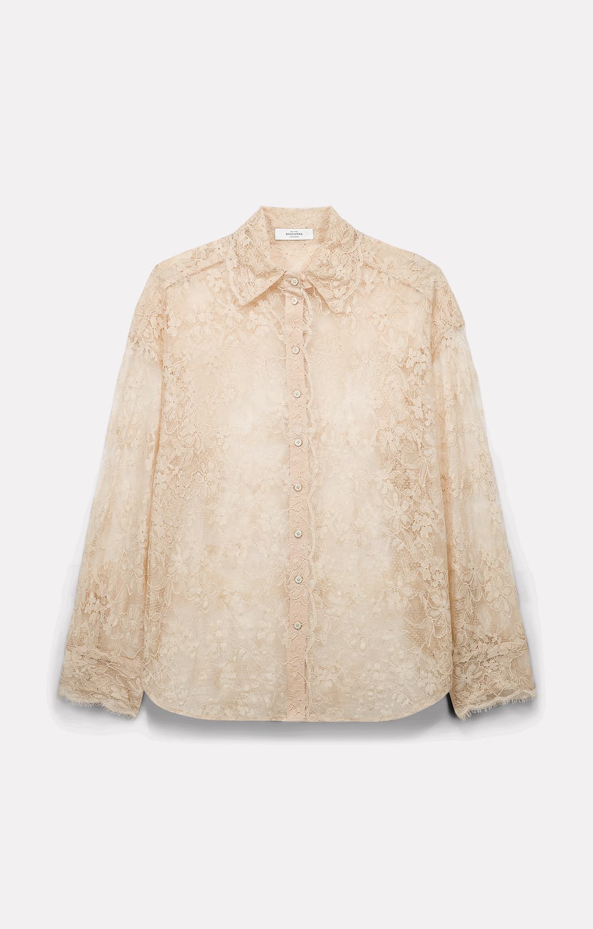 CHEMISE TISH EN DENTELLE CRAIE - ROSEANNA