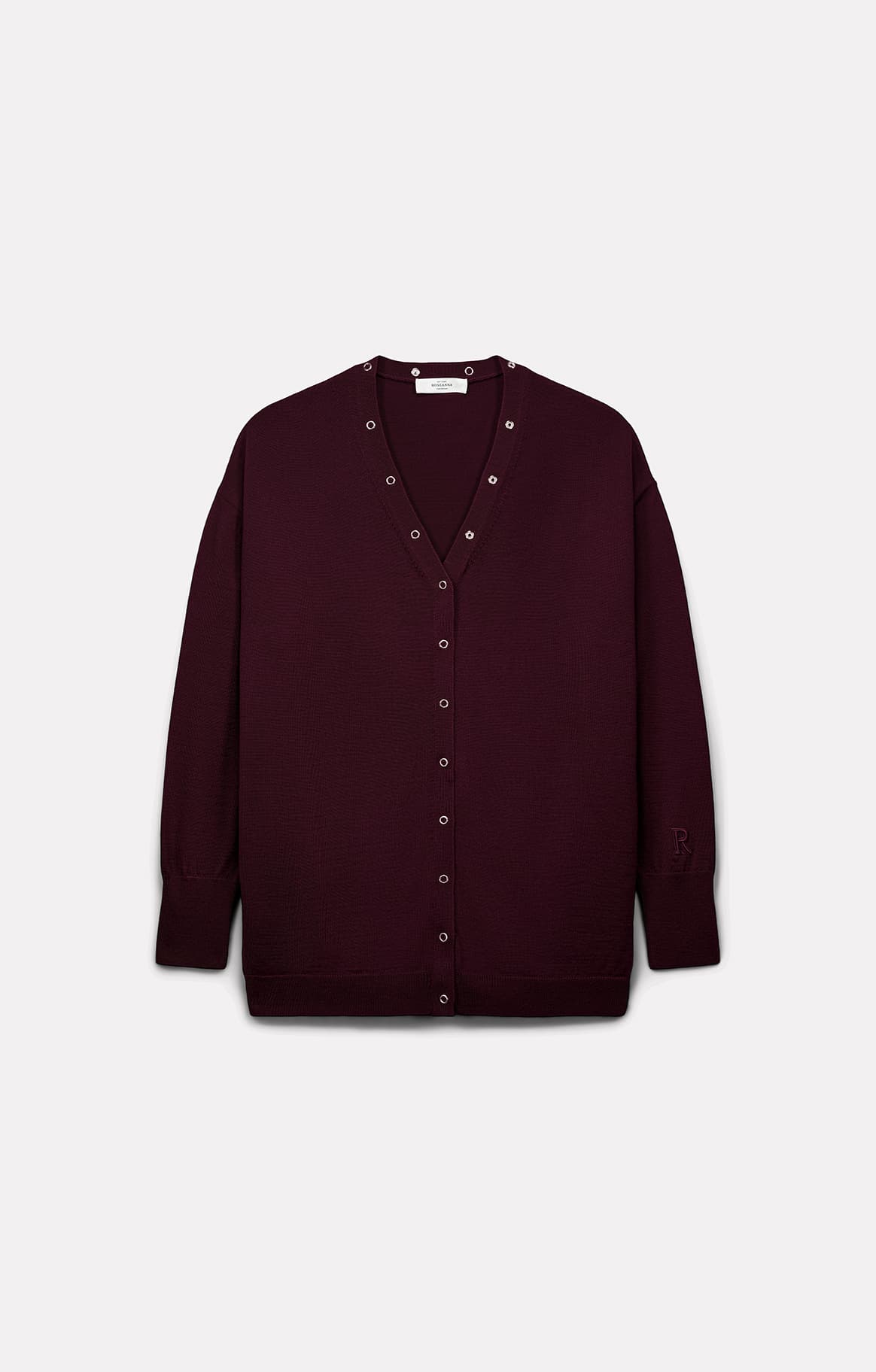 GILET LUCIA EN LAINE MÉRINOS BORDEAUX - ROSEANNA