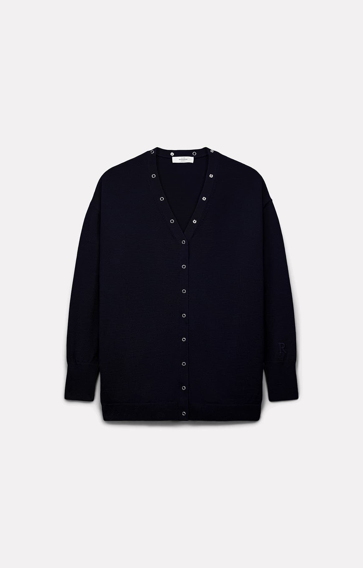 GILET LUCIA EN LAINE MÉRINOS NAVY - ROSEANNA