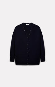 GILET LUCIA EN LAINE MÉRINOS NAVY - ROSEANNA