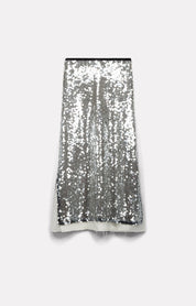 JUPE À SEQUINS ROSE SILVER - ROSEANNA