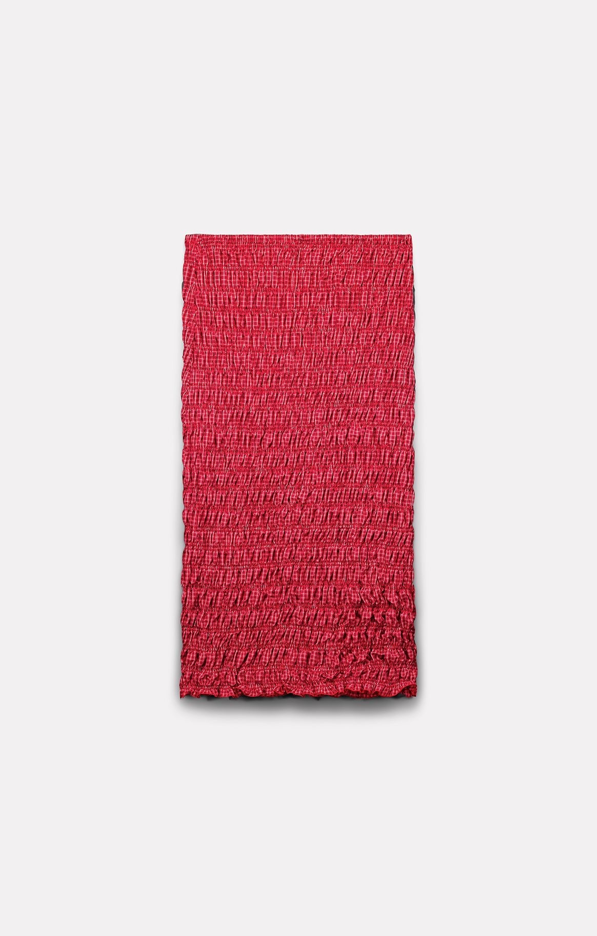 JUPE SMOCKÉE IDA EN COTON ROUGE - ROSEANNA