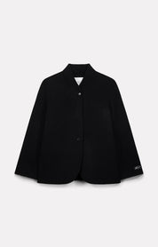 VESTE KAIA OVERSIZE EN LAINE NOIR - ROSEANNA