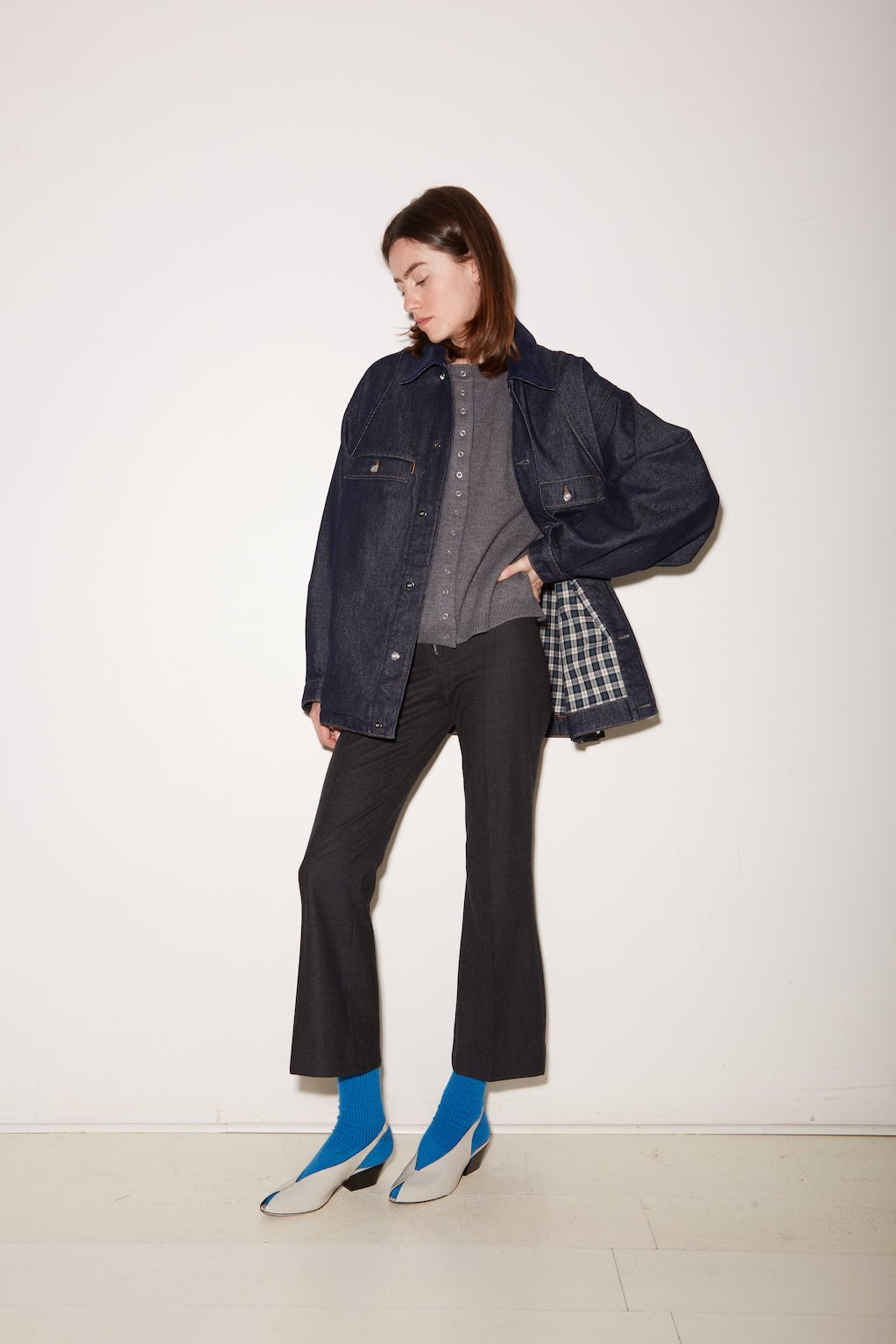PANTALON DEAL EN LAINE ANTHRACITE - ROSEANNA