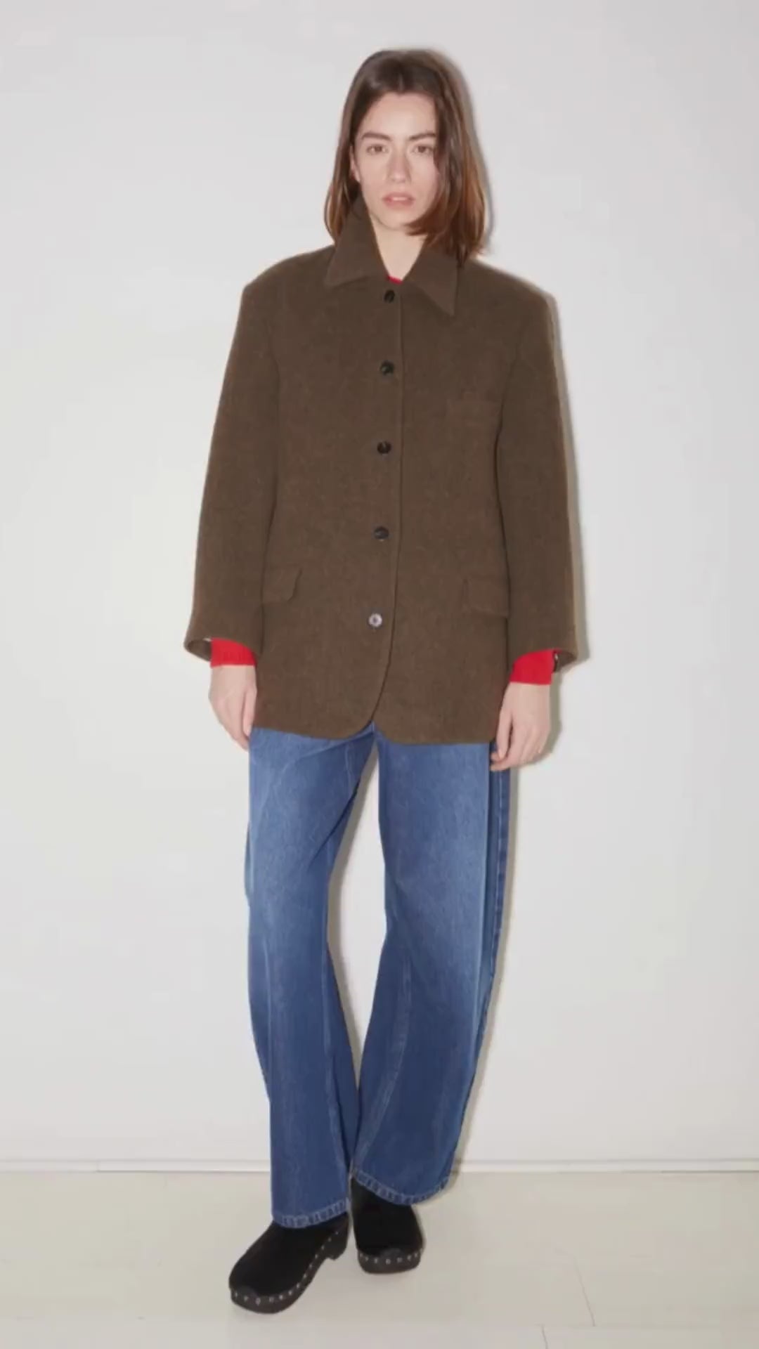 MANTEAU COURT LENY EN LAINE COOKIE