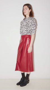 JUPE MARTIN EN CUIR LIPSTICK