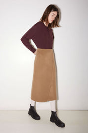 PULL POLO ELLA EN LAINE MÉRINOS BORDEAUX - ROSEANNA