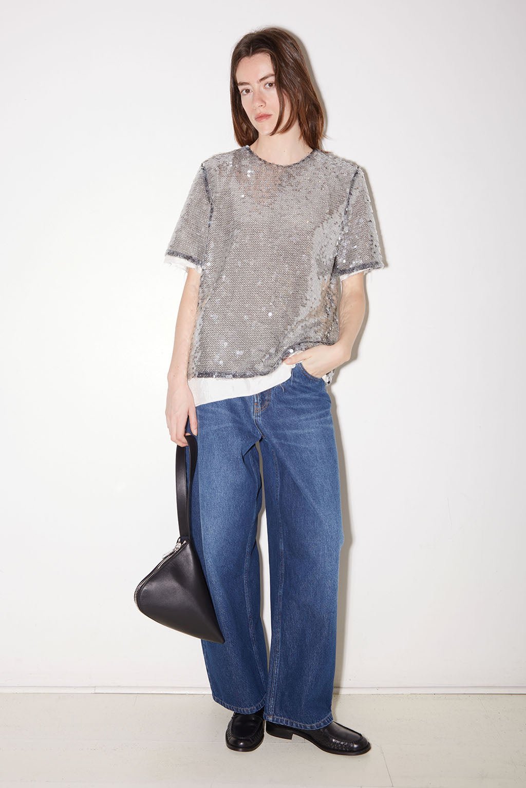 T-SHIRT À SEQUINS MARTIAL SILVER - ROSEANNA