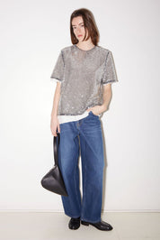 T-SHIRT À SEQUINS MARTIAL SILVER - ROSEANNA