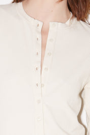T-SHIRT TUNISIEN EN COTON OFFWHITE - ROSEANNA