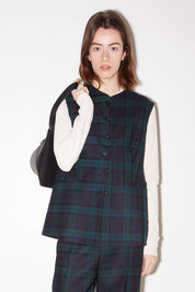 TOP SANS MANCHES STELLA EN LAINE TARTAN - ROSEANNA