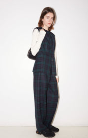 TOP SANS MANCHES STELLA EN LAINE TARTAN - ROSEANNA