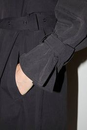TRENCH YOKO EN COTON CHARBON EFFET STONE-WASHED - ROSEANNA