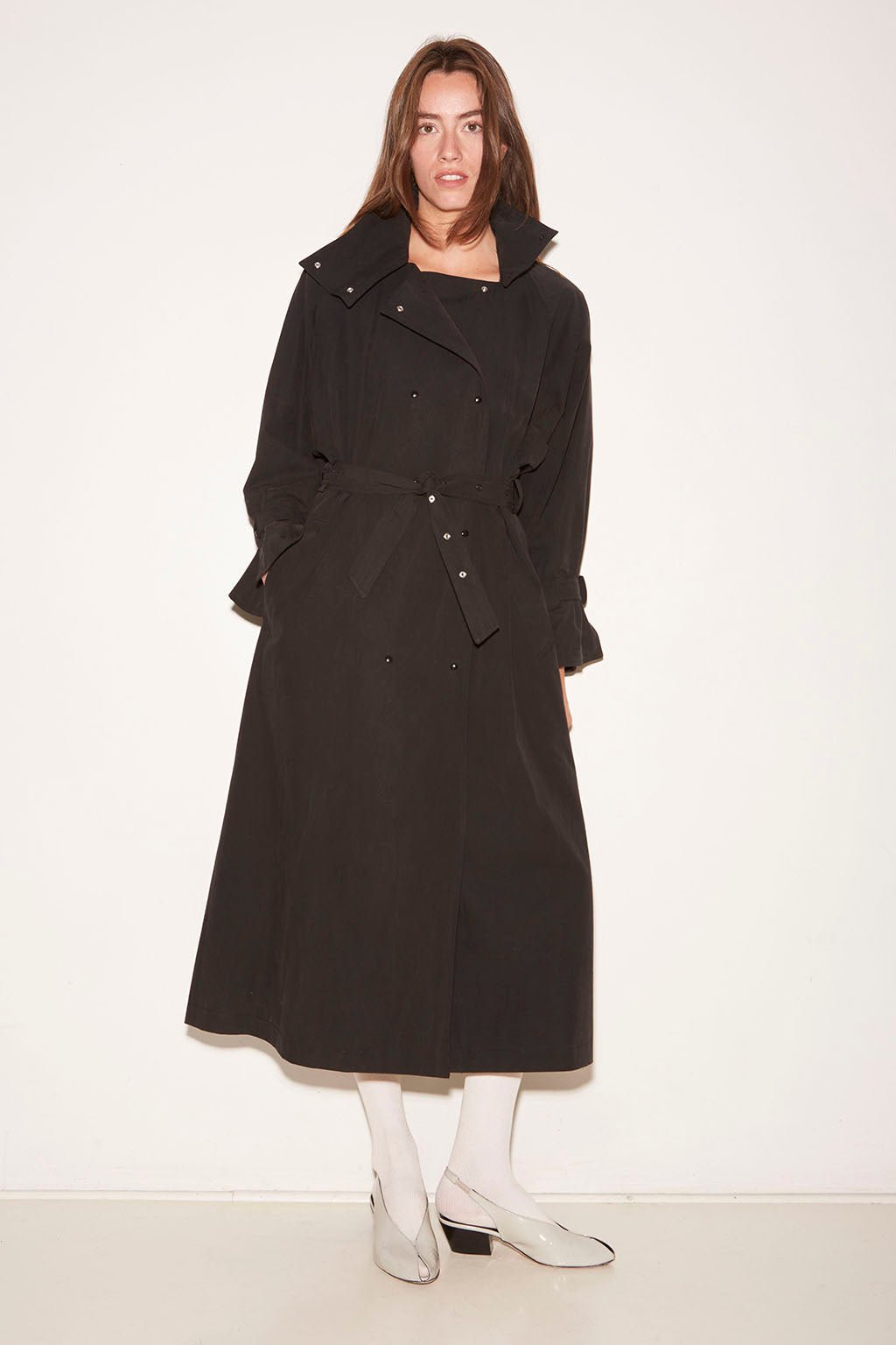 TRENCH YOKO EN COTON CHARBON EFFET STONE-WASHED - ROSEANNA