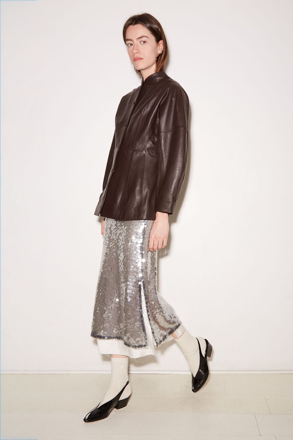 VESTE AJUSTÉE CHARLIE EN CUIR COOKIE - ROSEANNA