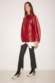 VESTE AJUSTÉE CHARLIE EN CUIR LIPSTICK - ROSEANNA
