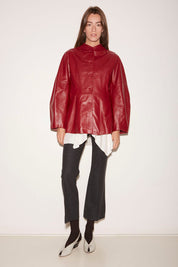 VESTE AJUSTÉE CHARLIE EN CUIR LIPSTICK - ROSEANNA