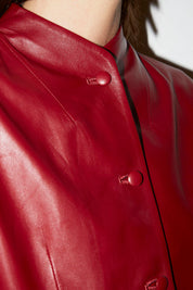 VESTE AJUSTÉE CHARLIE EN CUIR LIPSTICK - ROSEANNA