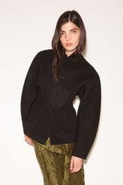 VESTE CHARLIE AJUSTÉE EN LAINE NOIR - ROSEANNA