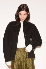 VESTE CHARLIE AJUSTÉE EN LAINE NOIR - ROSEANNA