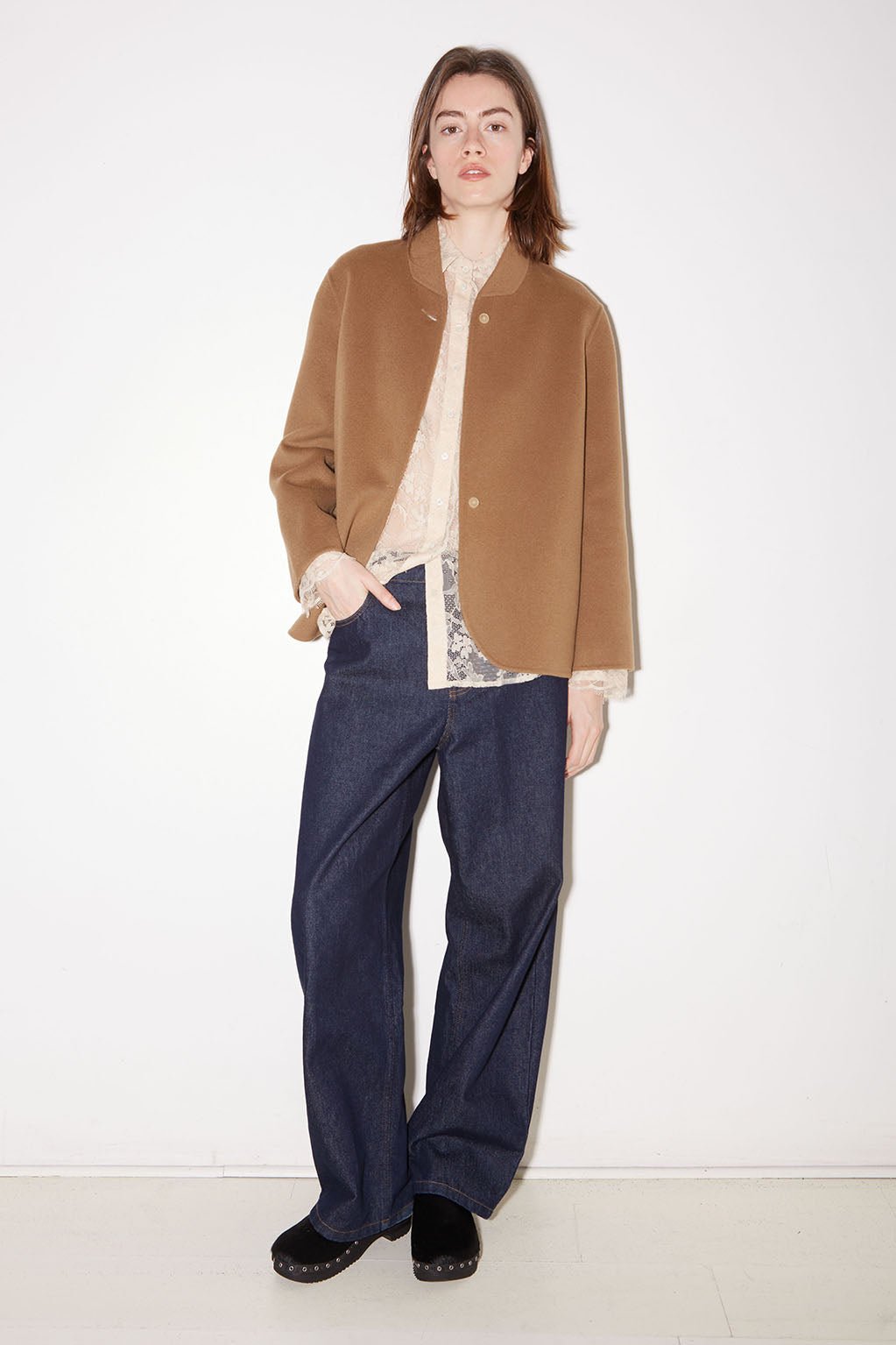 VESTE KAIA OVERSIZE EN LAINE BEIGE - ROSEANNA