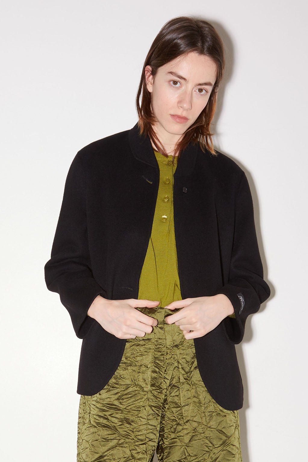 VESTE KAIA OVERSIZE EN LAINE NOIR - ROSEANNA
