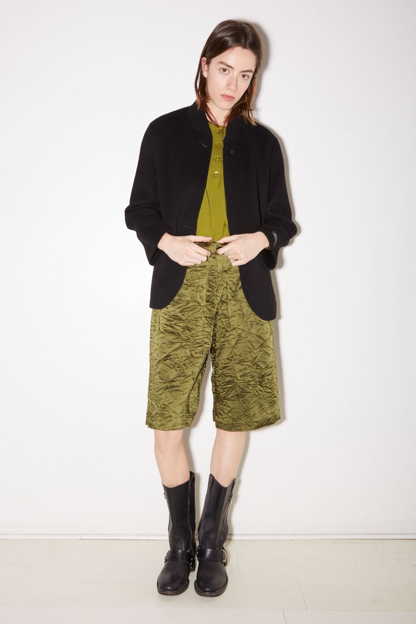 VESTE KAIA OVERSIZE EN LAINE NOIR - ROSEANNA